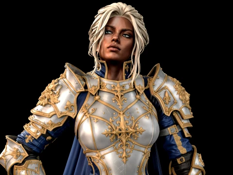 Royal Knight Woman 3D Print Ready Figurine 3D Print Model