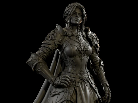 Royal Knight Woman 3D Print Ready Figurine 3D Print Model