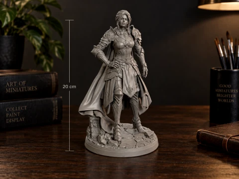 Royal Knight Woman 3D Print Ready Figurine 3D Print Model