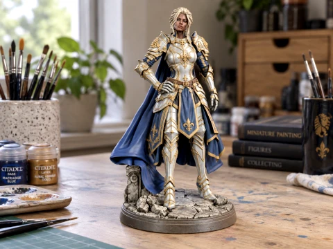 Royal Knight Woman 3D Print Ready Figurine 3D Print Model