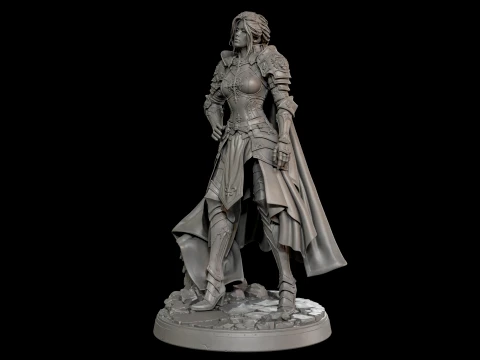 Royal Knight Woman 3D Print Ready Figurine 3D Print Model
