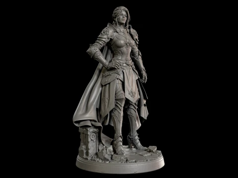 Royal Knight Woman 3D Print Ready Figurine 3D Print Model