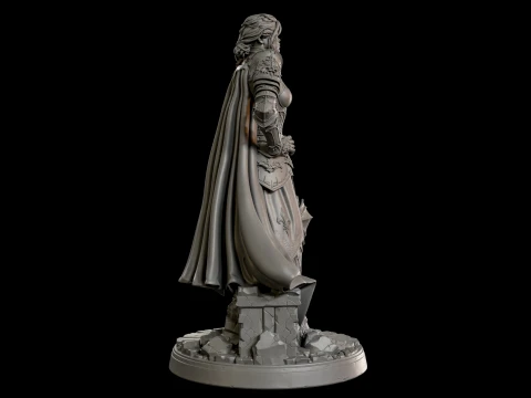 Royal Knight Woman 3D Print Ready Figurine 3D Print Model