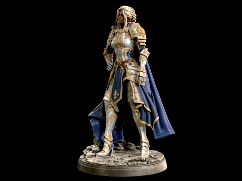 Royal Knight Woman 3D Print Ready Figurine 3D Print Model