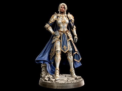 Royal Knight Woman 3D Print Ready Figurine 3D Print Model