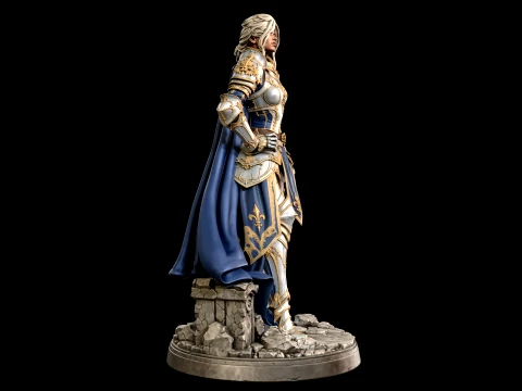 Royal Knight Woman 3D Print Ready Figurine 3D Print Model
