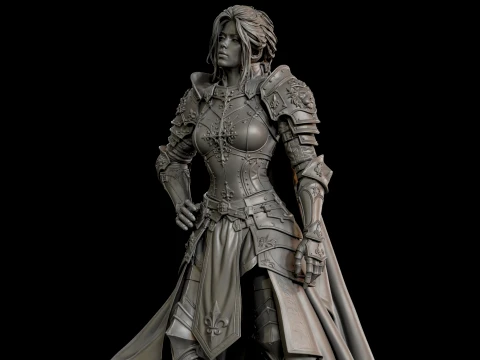 Royal Knight Woman 3D Print Ready Figurine 3D Print Model