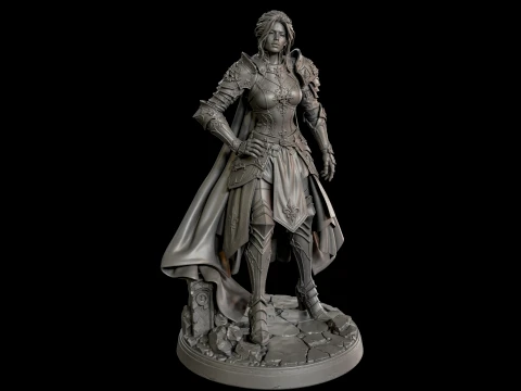 Royal Knight Woman 3D Print Ready Figurine 3D Print Model