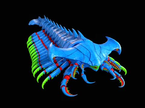 Giant Sea Centipede 3D Model