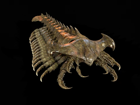 Giant Sea Centipede 3D Model