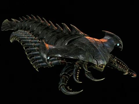Giant Sea Centipede 3D Model