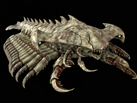 Giant Sea Centipede 3D Model