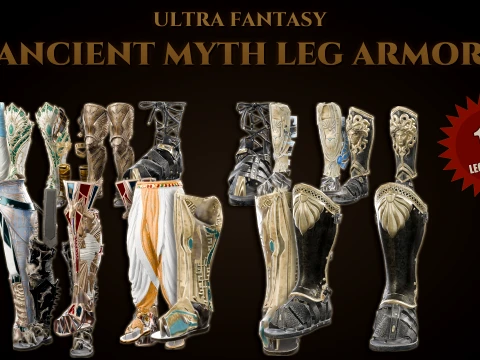 Fantasy Ancient Myth Leg Armor Pack 3D Model
