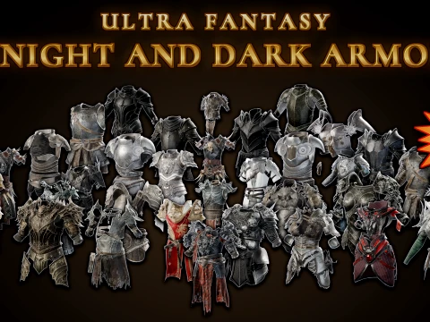 Fantasy Knight and Dark Armor Pack 3D Model
