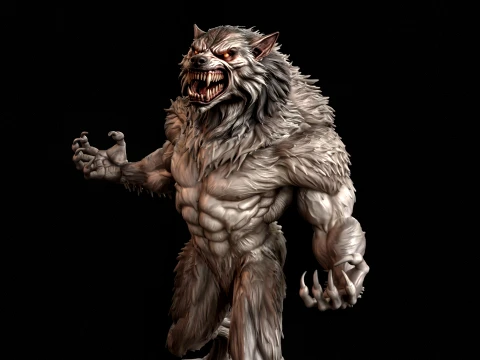 Werewolf 3D Print Ready Figurine 3D Print Model