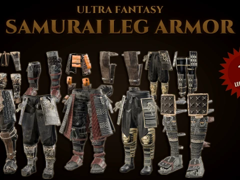 Fantasy Samurai Leg Armor Pack 3D Model
