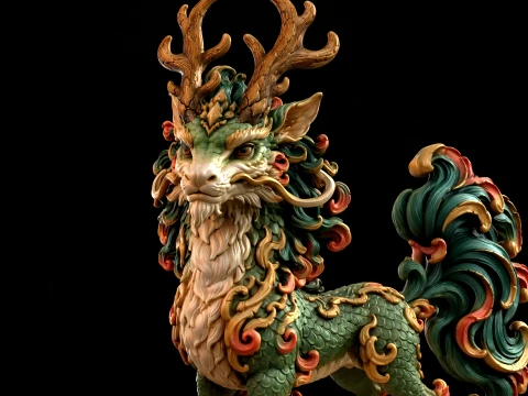 Kirin Mythical Guardian 3D Print Ready Figurine 3D Print Model