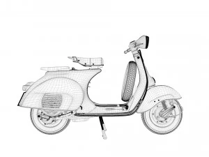 Classic Vintage Vespa 3D Model