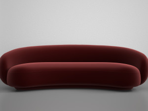 Red Velvet Sofa 3D Model