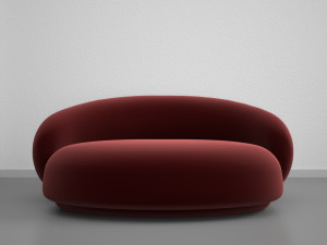 Red Velvet Sofa Modelo 3D