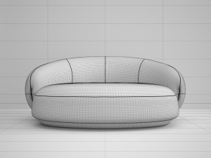 Red Velvet Sofa Modelo 3D