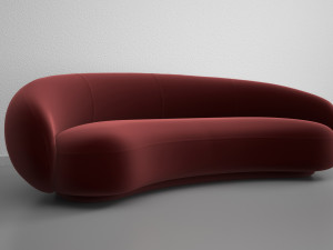 Red Velvet Sofa Modelo 3D