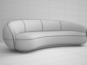 Red Velvet Sofa Modelo 3D