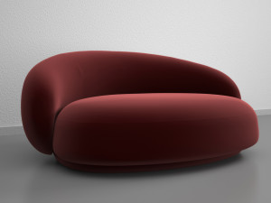 Red Velvet Sofa Modelo 3D
