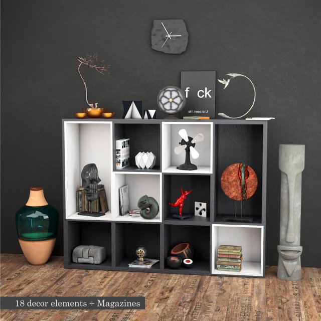 18 decor elements 3D 模型 .c4d .max .obj .3ds .fbx .stl .blend 