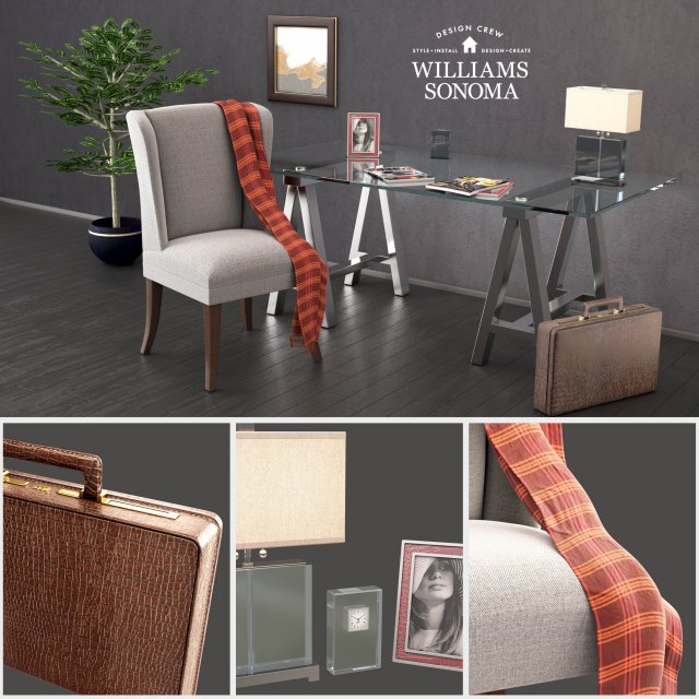 williams-sonoma cabinet 3D Model .c4d .max .obj .3ds .fbx .stl .blend 