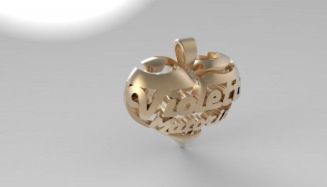 heart with first and last name sls or casting 3D Print Model .c4d .max .obj .3ds .fbx .stl .blend 