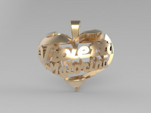 heart with first and last name sls or casting 3D Print Model