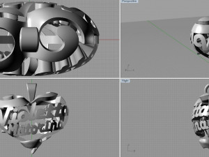 heart with first and last name sls or casting 3D Print Model