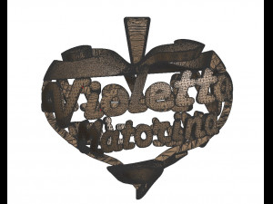 heart with first and last name sls or casting 3D Print Model