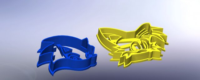 sonic and fox-cookie cutters Model Cetak 3D .c4d .max .obj .3ds .fbx .stl .blend