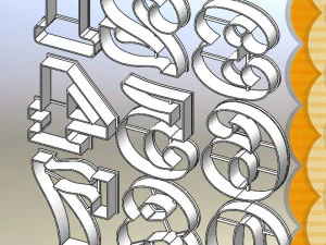 lindos números 10 unidades - cortadores de biscoitos de 70 mm Modelo de Impressão 3D