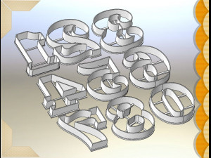 beautiful numbers 10 pc -70mm-cookie cutters Modelo de Impressão 3D