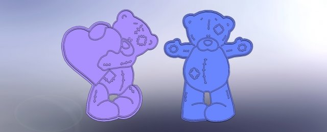teddy bear shirt- 100 mm - 2 pcs 3D Принт Модель .c4d .max .obj .3ds .fbx .stl .blend