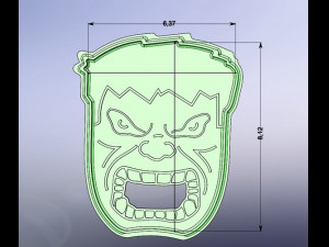 cookie cutter hulk-100 3D Print Model
