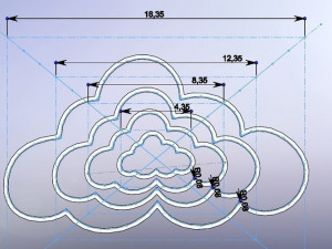 beautiful clouds-set 40-80-120 3d print model 3Dプリントモデル