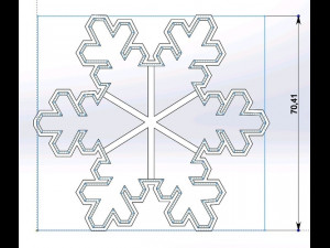 cookie cutters - snowflake - 3 pcs- 70 60 mm 3D 打印模型