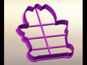 flor tulipa e tulipa em uma panela - cortador de biscoitos modelo de impressão 3D Modelo de Impressão 3D