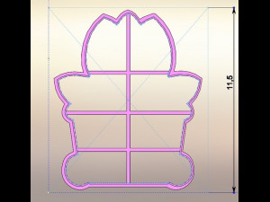 flower tulip and tulip in a pot - cookie cutter 3d print model 3Dプリントモデル