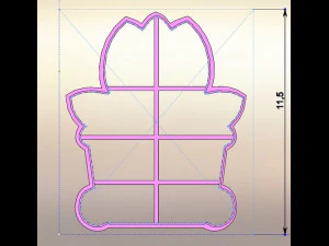 flower tulip and tulip in a pot - cookie cutter 3d print model 3D Print Model