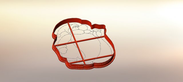 santa claus cookie cutter and stencil 3Dモデル .c4d .max .obj .3ds .fbx .stl .blend