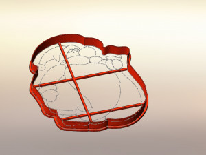santa claus cookie cutter and stencil 3Dモデル