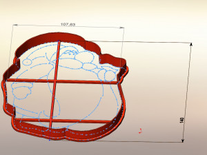 santa claus cookie cutter and stencil 3Dモデル