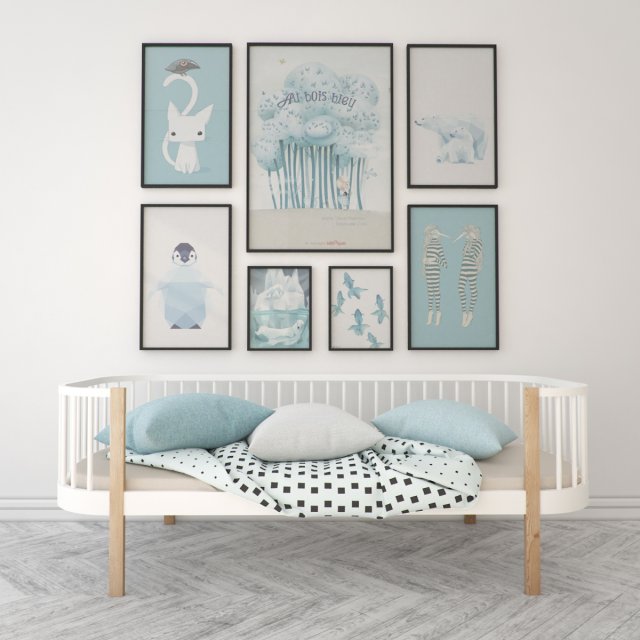 kids bed Model 3D .c4d .max .obj .3ds .fbx .stl .blend