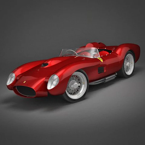 ferrari 250 testa rossa 1957 3D Model .c4d .max .obj .3ds .fbx .stl .blend 