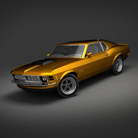 American Classic Muscle Car 1970 3D Model .c4d .max .obj .3ds .fbx .stl .blend 